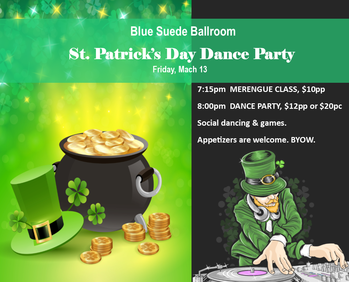 St. Patrick's Day Dance Party at Blue Suede Ballroom dance studio - Memphis / Germantown