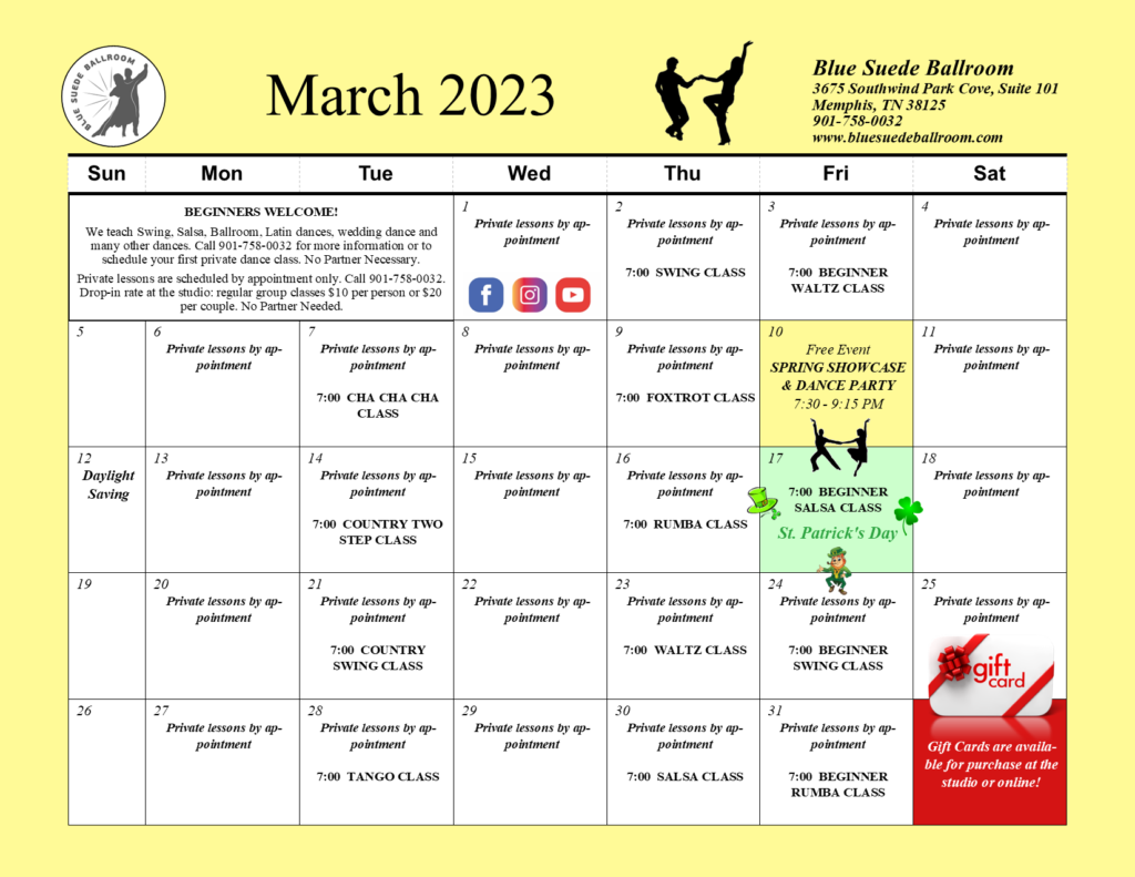 Dance studio classes - ballroom dancing in Memphis and Germantown, TN.