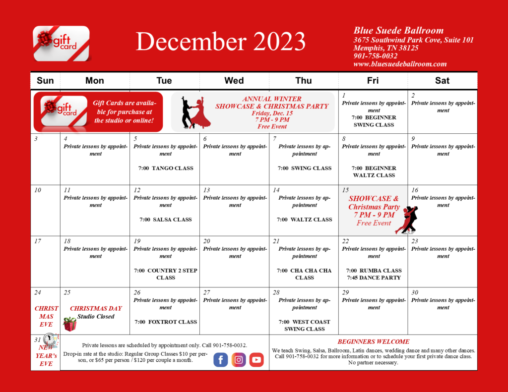 Ballroom dancing and social dance classes in Memphis, Germantown, Collierville and Cordova, TN