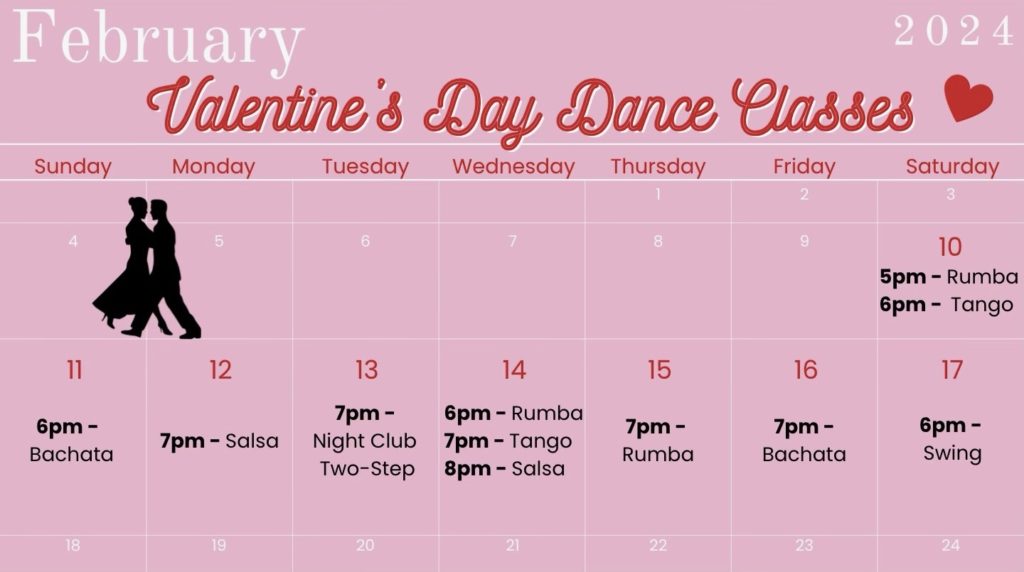 Valentine's Day Dance Classes in Memphis, Germantown, Collierville and Cordova, TN.