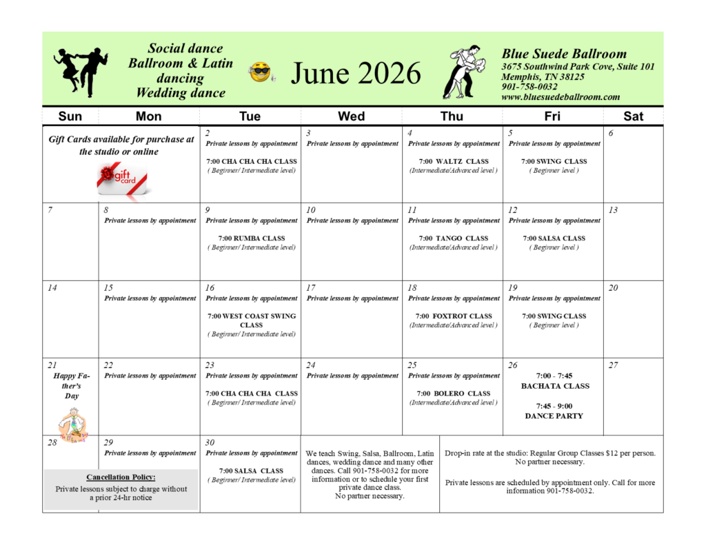 Ballroom dance classes, Wedding dance lessons, Salsa, Swing, Ballroom and social dancing - Germantown, Memphis, Colliervile and Cordova, TN